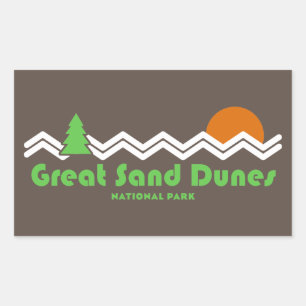 Sticker Rectangulaire Parc national des grandes dunes de sable Rétro