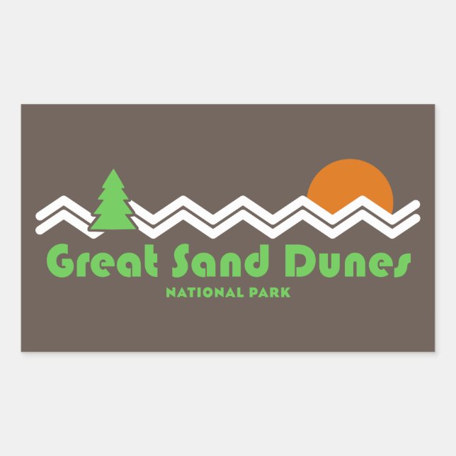 Sticker Rectangulaire Parc national des grandes dunes de sable Rétro (Devant)
