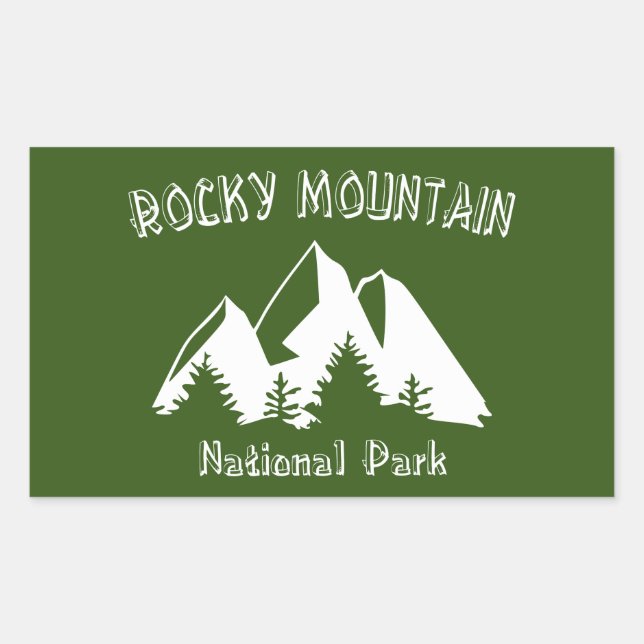 Sticker Rectangulaire Parc national des Rocheuses (Devant)