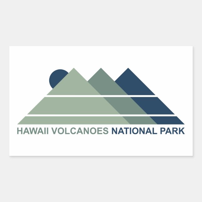 Sticker Rectangulaire Parc national des volcans d'Hawaii Mont Sun (Devant)