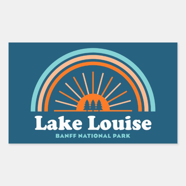 Sticker Rectangulaire Parc national du lac Louise Banff Rainbow (Devant)