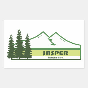 Sticker Rectangulaire Parc national Jasper Grandes vertes