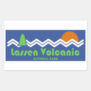 Sticker Rectangulaire Parc national volcanique de Lassen Rétro