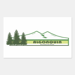 Sticker Rectangulaire Parc provincial Algonquin Bandes vertes