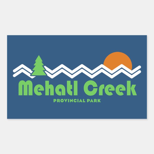 Sticker Rectangulaire Parc provincial Mehatl Creek Rétro (Devant)