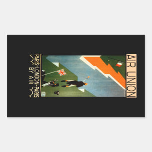 Sticker Rectangulaire Paris - Londres - Paris par Air