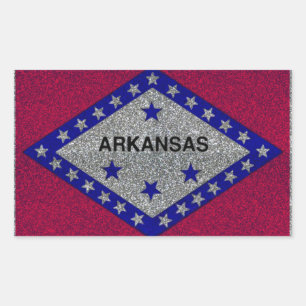 Sticker Rectangulaire Parties scintillant Arkansas drapeau rectangle sti