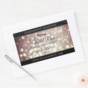 Sticker Rectangulaire Parties scintillant Bourgogne légère Étoiles Étinc