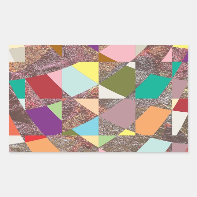 Sticker Rectangulaire Parties scintillant de couleurs Abstraites (Devant)
