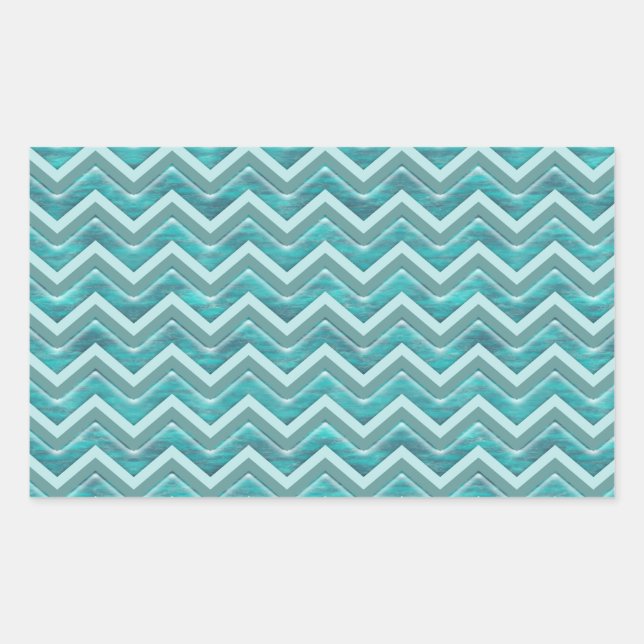 Sticker Rectangulaire Parties scintillant d'eau Chevron Motif (Devant)