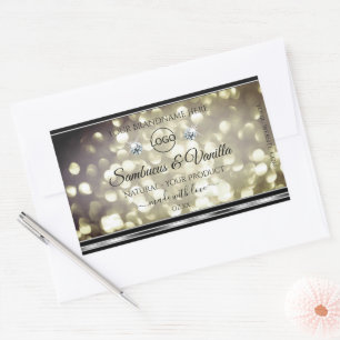 Sticker Rectangulaire Parties scintillant en platine étincelante Produit