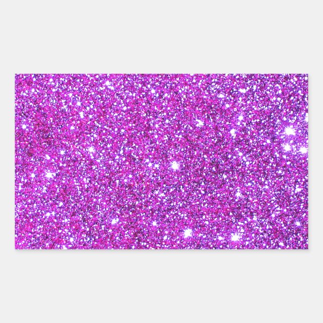 Sticker Rectangulaire Parties scintillant rose violet brillant concepteu (Devant)