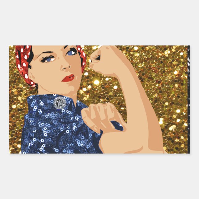 Sticker Rectangulaire parties scintillant rosie du rivètre (Devant)