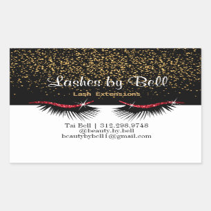 Sticker Rectangulaire Parties scintillant rouges