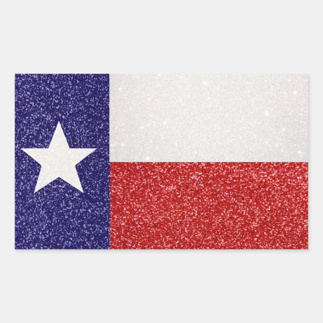 Sticker Rectangulaire Parties scintillant Texas drapeau rectangle sticke (Devant)