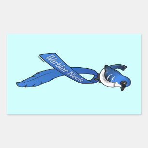 Sticker Rectangulaire Paruline Col Ruban Cérulean