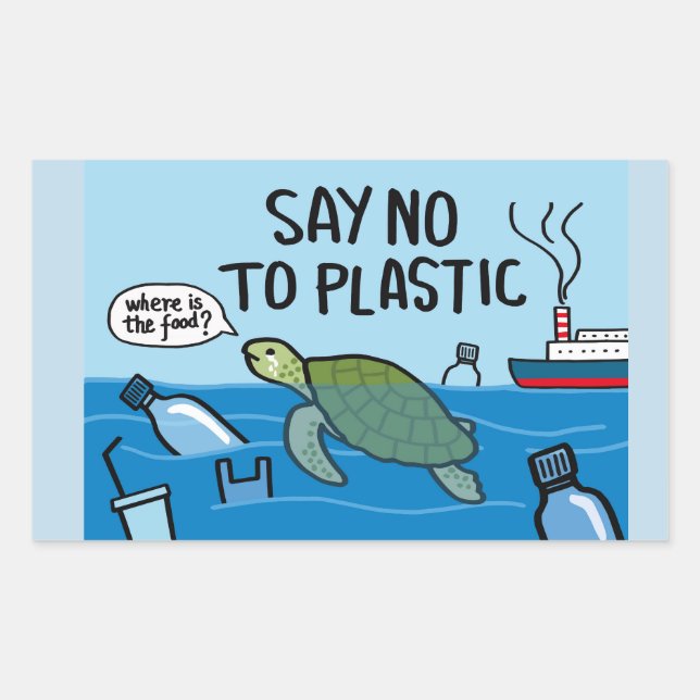 Sticker Rectangulaire Pas de plastique (Devant)