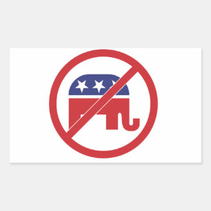 Sticker Rectangulaire Pas de politique Eléphant Républicain