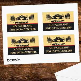 Sticker Rectangulaire Pas de terres agricoles pour les centres de donnée
