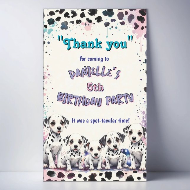 Sticker Rectangulaire Pastel Dalmatian Spot-tacular Thank You  (Créateur téléchargé)