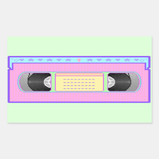 Sticker Rectangulaire Pastel kawaii VHS vaporwave pixel art