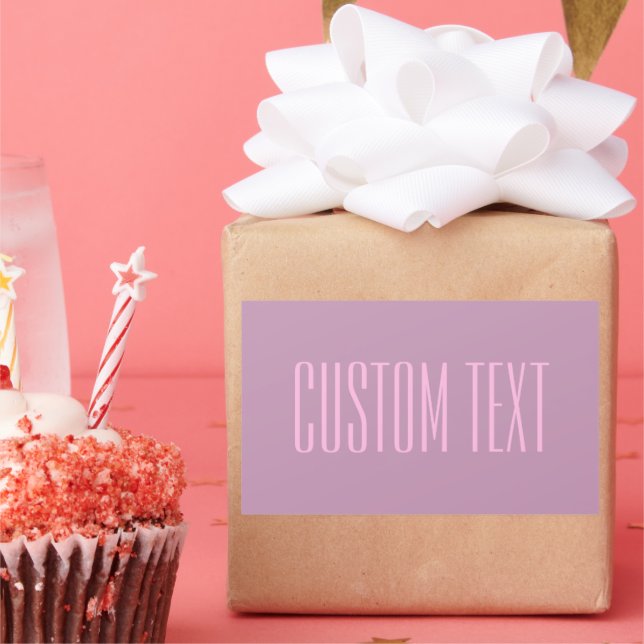 Sticker Rectangulaire Pastel Purple & Pink clair | Texte modifiable mode (Fête)