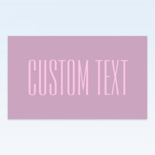 Sticker Rectangulaire Pastel Violet & Rose Clair Texte Moderne Éditabl