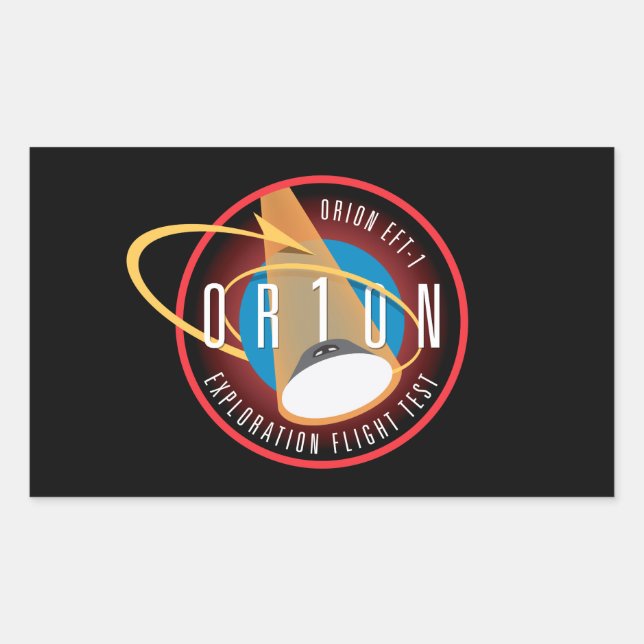 Sticker Rectangulaire Patch de mission officielle de vol Orion EFT-1 de  (Devant)