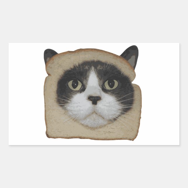 Sticker Rectangulaire Pâte de chat en pain (Devant)