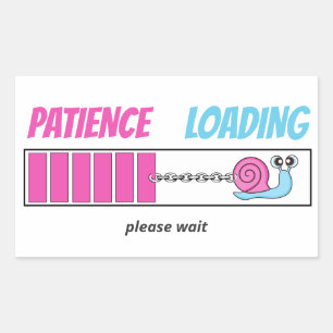 Sticker Rectangulaire Patience Chargement Dessin Animé Escargot Mignon C