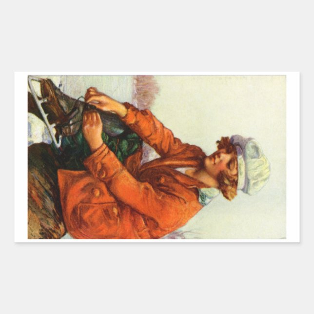 Sticker Rectangulaire Patinage sur glace 1915 (Devant)