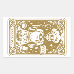 Sticker Rectangulaire Pâtisserie boulangère Chef produit Or