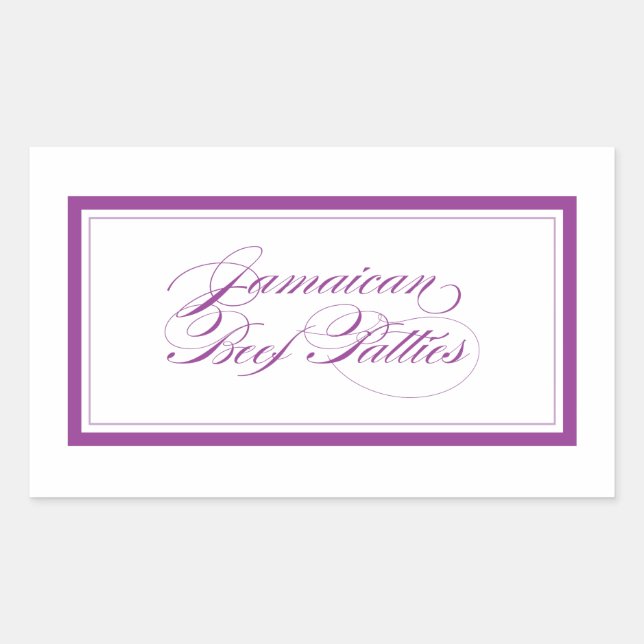 Sticker Rectangulaire Pattes de boeuf jamaïcain personnalisées (Devant)