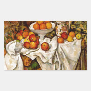 Sticker Rectangulaire Paul Cezanne Pomples Oranges Impressionnisme