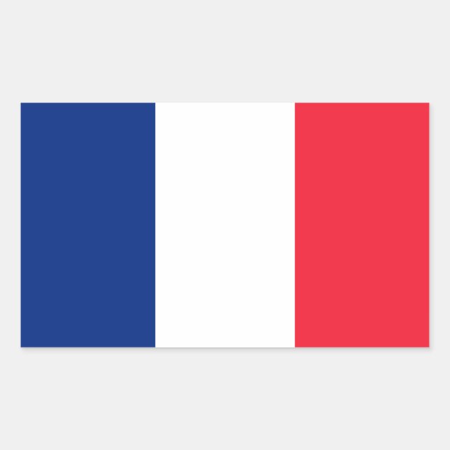 Sticker Rectangulaire Pavillon de la France Drapeau de France (Devant)