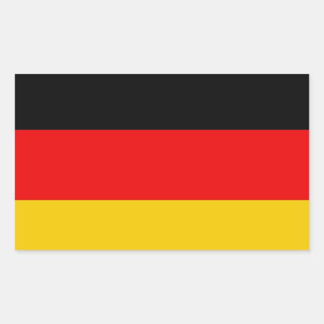Sticker Rectangulaire pavillon de l'Allemagne (Devant)