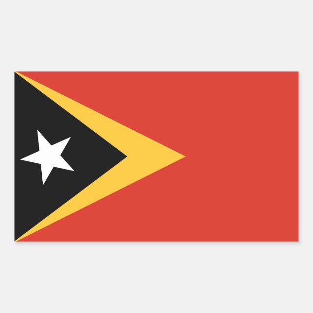 Sticker Rectangulaire Pavillon du Timor oriental (Devant)