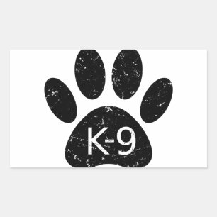 Sticker Rectangulaire Paw Chien en Perdu Grunge K-9
