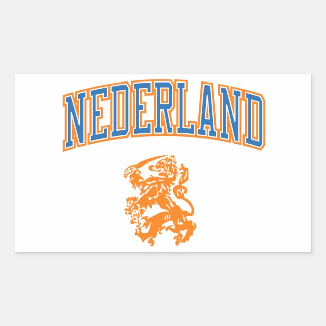 Sticker Rectangulaire Pays-Bas + Crest (Devant)