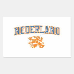 Sticker Rectangulaire Pays-Bas + Crest