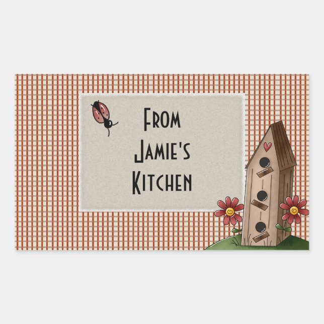 Sticker Rectangulaire Pays En vichy chèques (Devant)