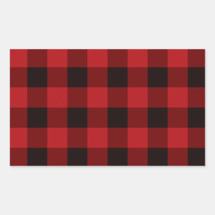 Sticker Rectangulaire Pays rouge et noir plaid