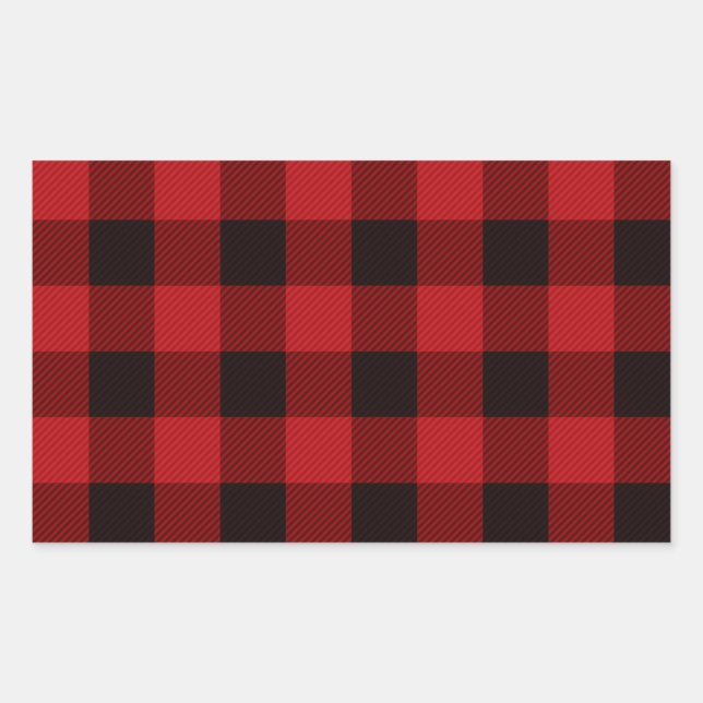 Sticker Rectangulaire Pays rouge et noir plaid (Devant)