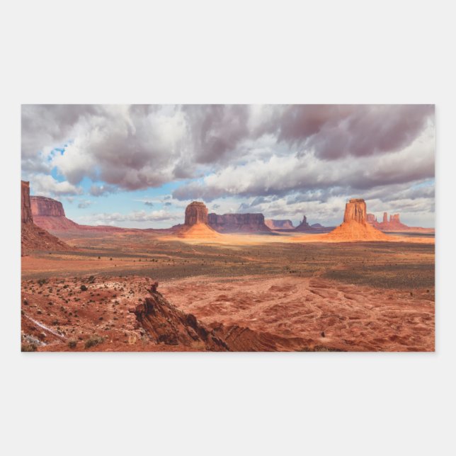 Sticker Rectangulaire Paysage de la vallée des Monuments, AZ (Devant)