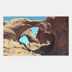 Sticker Rectangulaire Paysage du désert de Double Arch