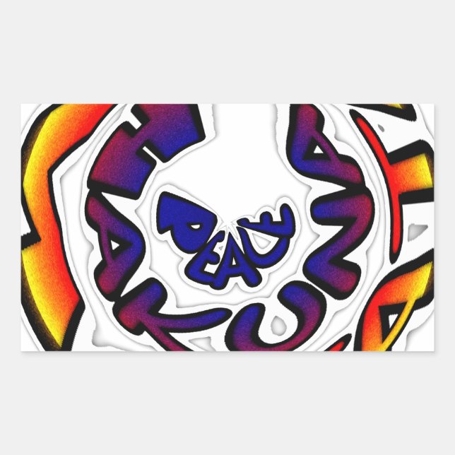 Sticker Rectangulaire "Peace Hakuna Matata" (Devant)