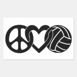 Sticker Rectangulaire Peace Love Volley