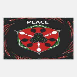 Sticker Rectangulaire "Peace : with Shield Emblem"