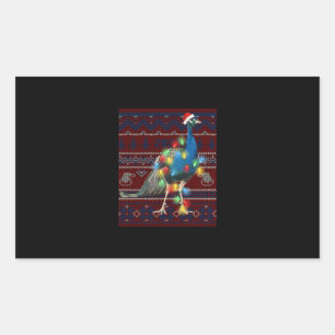 Sticker Rectangulaire Peacock Christmas