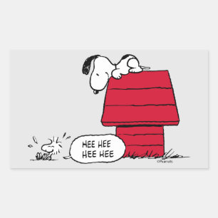 Sticker Rectangulaire PEANUTS Motif rouge et noir